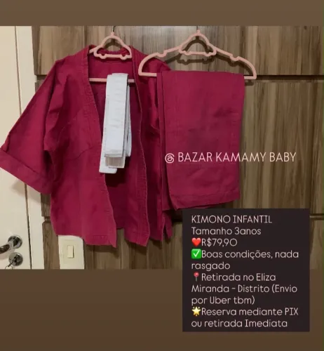 Kimono infantil 3 anos rosa