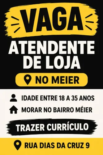 Vaga atendente de loja