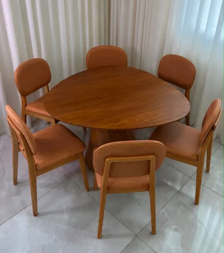Mesa de jantar Orgânica Com 6 Cadeiras