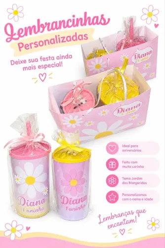 Lembrancinha personalizada margaridas Diana