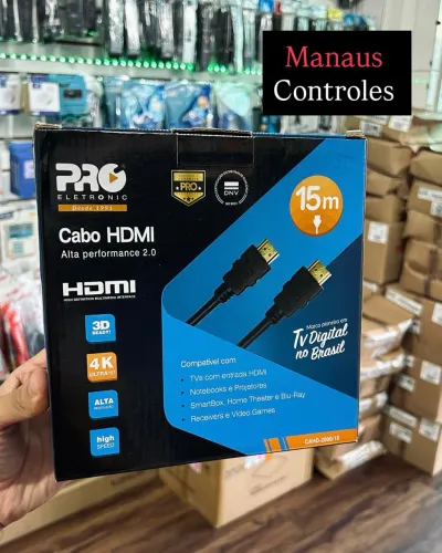 Cabo Hdmi 15 Metros Ultra HD 4K - Compatível 3D ( Promoção )