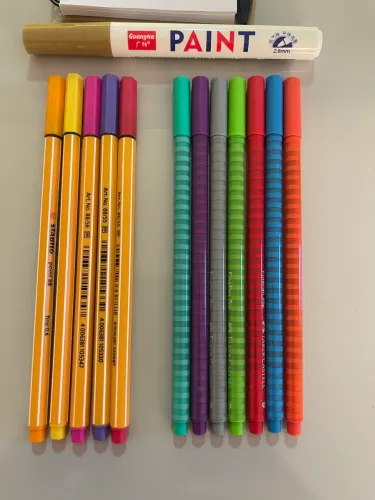 Canetas stabilo e Faber castell