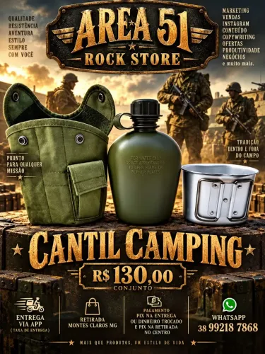 Cantil camping /trilhas verde oliva 1 litro