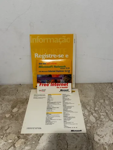 CD: Microsoft Network Version 2.5 Internet Explorer 4.0 1997 - Vintage Raro Colecionador
