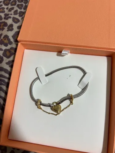 Pulseira Life Cadeado Coração Em Prata 925 Com Banho De Ouro Amarelo 18k - Novíssima