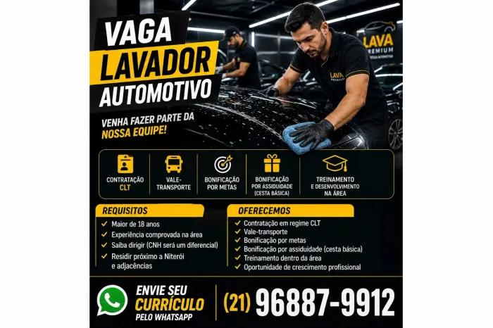 Vaga LAVADOR AUTOMOTIVO 