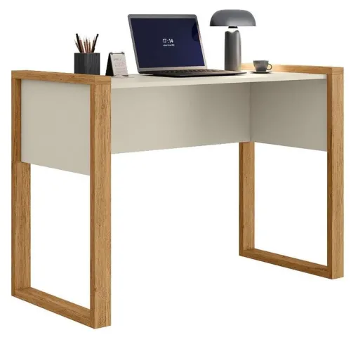 Escrivaninha Mesa Office Freijó Off White Fosco