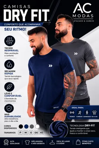 BLUSA DRY-FIT TREINO E CORRIDA