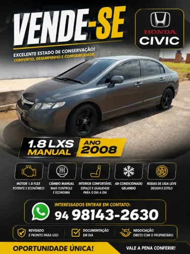 Honda Civic Sedan LXS 1.8/1.8 Flex 16V Mec. 4P 2008
