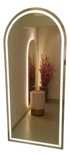 Espelho led oval base reta led embutido 160×60
