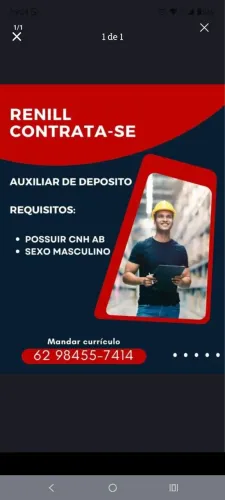 Vaga para auxiliar de depósito