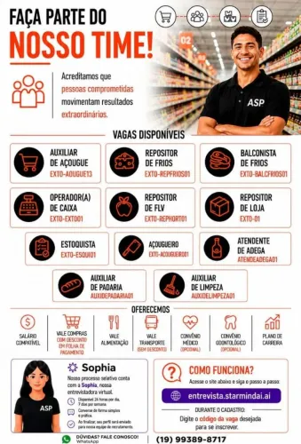 Vagas disponíveis