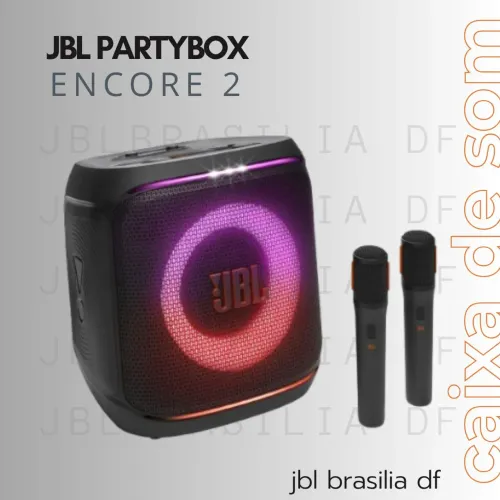 JBL PARTYBOX ENCORE 2 (com 2 microfones) - ORIGINAL, LACRADA, 1 ANO GARANTIA e NOTA FISCAL