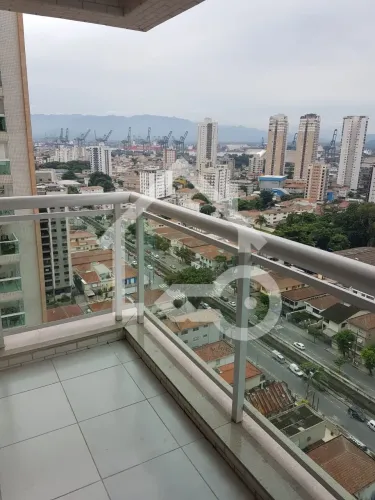 Apartamento para locação na Ponta da Praia, Santos-SP: 1 quarto, 1 sala, 1 banheiro, 1 vag