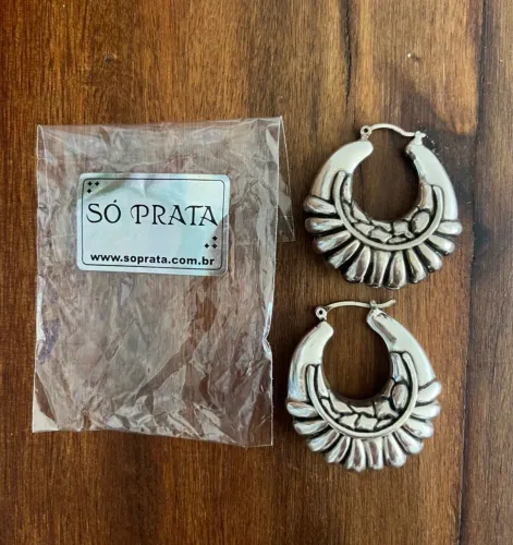 Brinco argola de prata sólido - SÓ PRATA