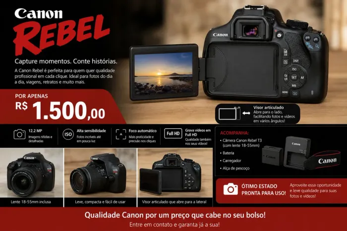 Câmera fotográfica Canon Rebel T3