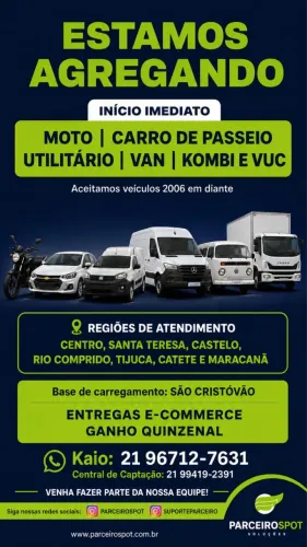 Venha fazer dinheiro com entregas agregando seu veículo !!!