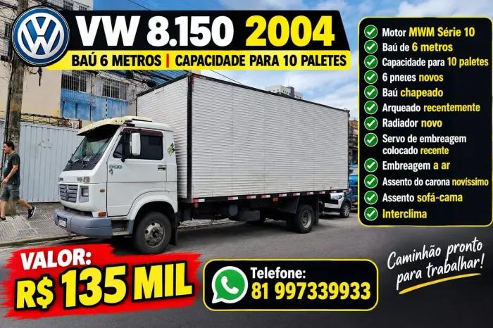 VW 8.150 Ano 2004 10 paletes