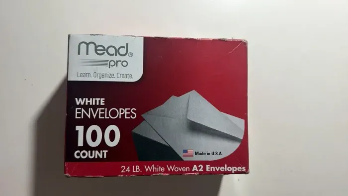Envelopes De Convite Mead Standard A2 100/box White
