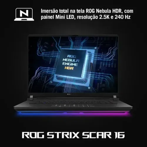 Loja Rj Notebook Gamer Rog Strix G16 G635lr Nvidia Rtx5070 Ti Intel Core Ultra 9 275hx 32