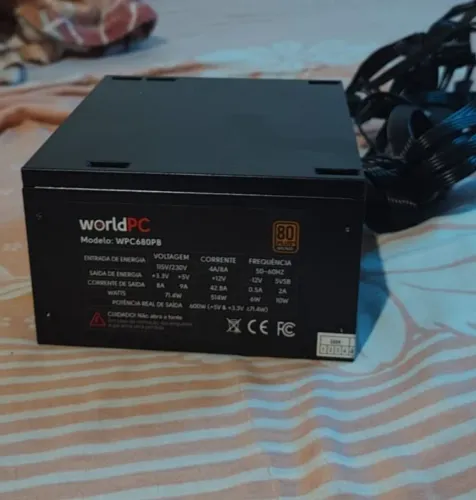 Fonte WorldPC 600W 80 Plus