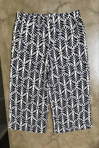 calça H&M linen blend p&b
