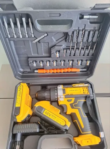 Parafusadeira Furadeira 48v profissional 2 Baterias