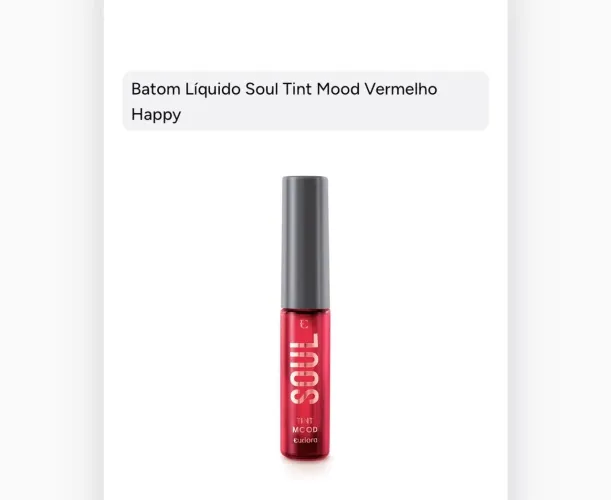 Batom Líquido Soul Tint Mood Vermelho Happy