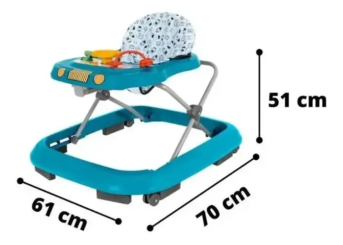 Andador Safari II Infantil Primeiros Passos Tutti Baby Azul