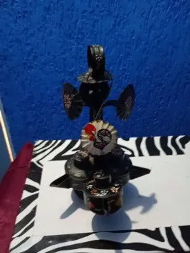 Galeteiro vintage com 4 recepientes pintando a mão conhecido galo Barcelos