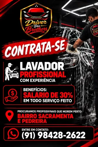 VAGA PARA LAVADOR AUTOMOTIVO - DRIVER DOS BROTHERS