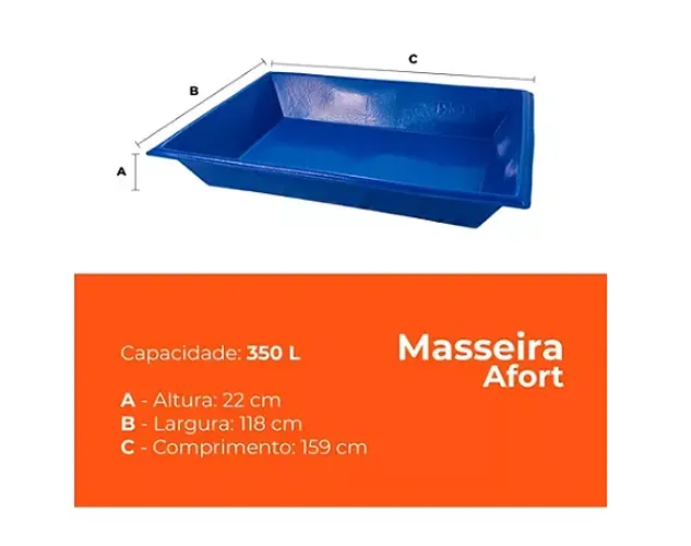 Caixa Massa 350L Afort (Masseira Polietileno) - R$359,90