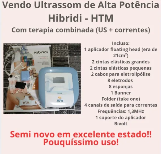 Ultrassom Hibridi HTM Semi Novo - Alta Potência com correntes - Completo!!