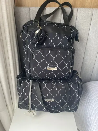 Bolsa Maternidade + Mochila Elegance Preta Mamãe Nuvem