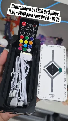 Controladora para Fans Argb 5v de 3 pinos (!.!!) + PWM, Ventoinha, Pc Gamer, Gabinete RGB