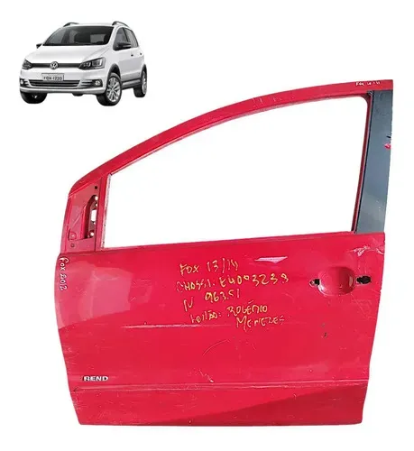 Porta Vw Fox 2012 A 2013 Dianteira Esquerda Dianteira Esquerda Vermelho