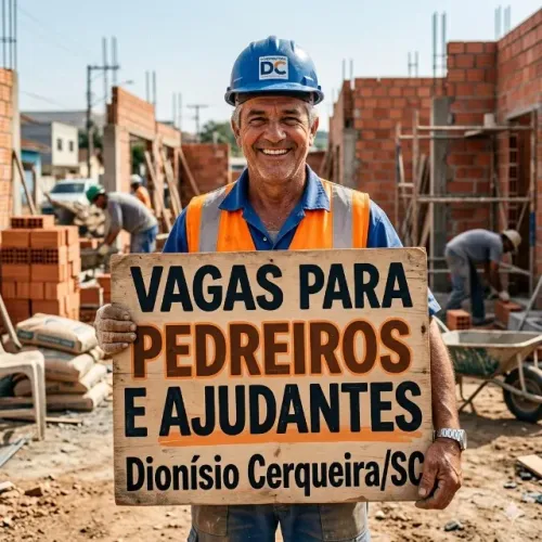 Vagas Pedreiros e Ajudantes - Município de Dionísio Cerqueira/SC
