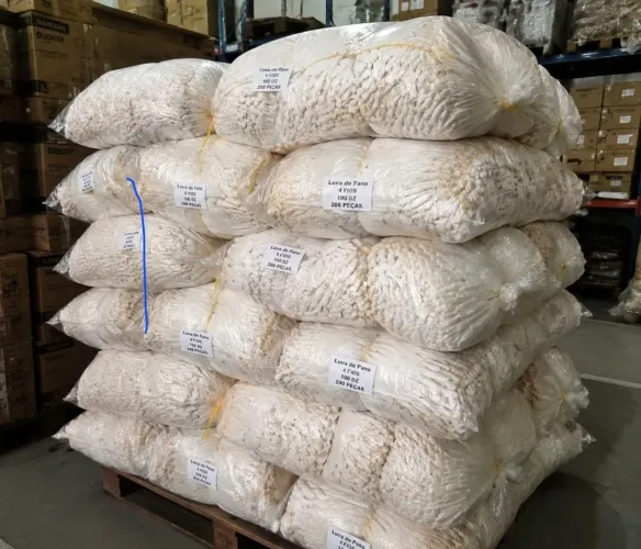 Luva de pano ideal para obra ou serviço gerais venda em lote preço de estoque