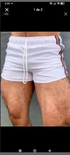 Short branco com detalhes lateral