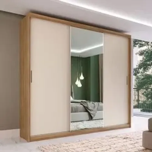 Guarda Roupa 100% MDF 3 Portas Com Espelho - (Fazemos Entregas)!