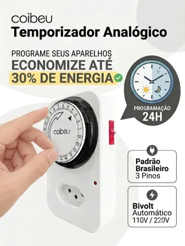 Temporizador Mecânico De Tomada Bivolt 110v / 220v Promoção