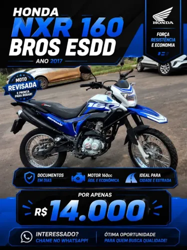 Vendo honda bros 160 ESDD ano 2017 valor 14.000