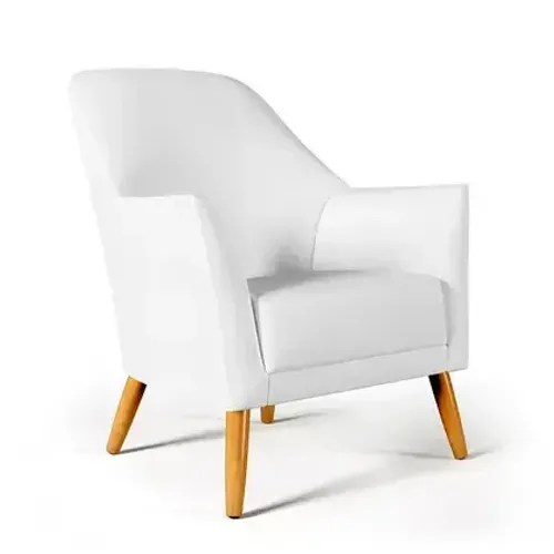 Poltrona Orion em courino branco