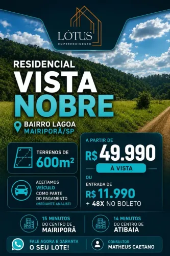 OPORTUNIDADE! LOTES EM MAIRIPORÃ A PARTIR DE R$ 49.990!