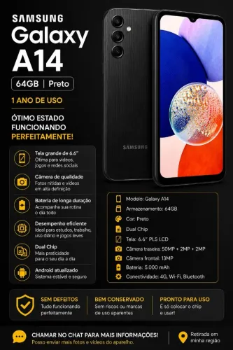 Samsung galaxy A14 64GB preto 