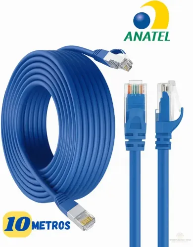 CABO DE REDE INTERNET LAN RJ45 CAT5 MONTADO 10 METROS ALTOMEX.