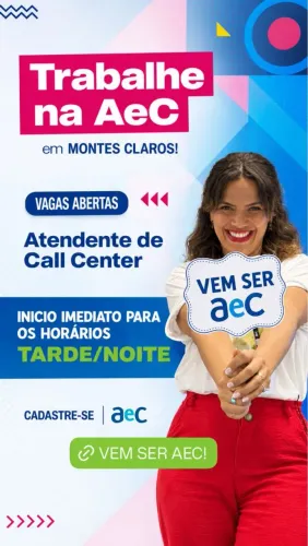OPORTUNIDADE DE EMPREGO EM MONTES CLAROS!<br>