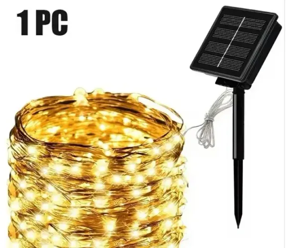 Cordão de luz solar 22M Branco frio, Quente ou Colorido