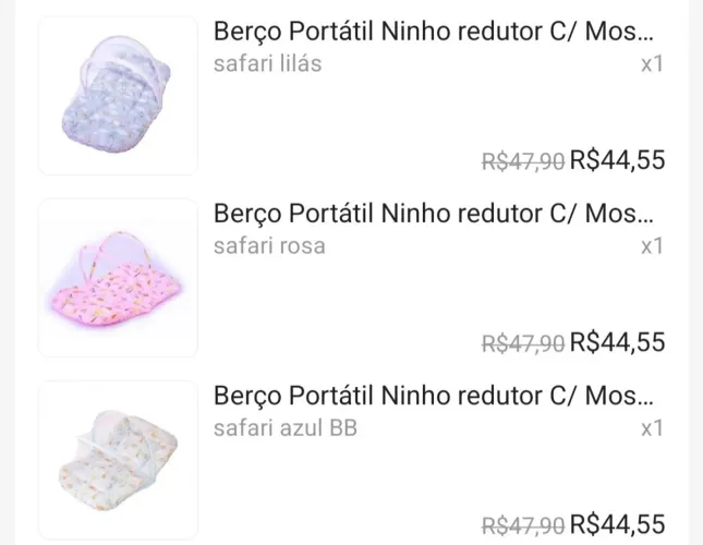 Berço portátil ninho redutor