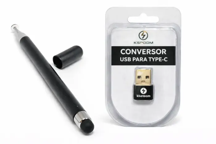 Caneta Touch Ponta Para Tablet e Conversor Usb para Type-C